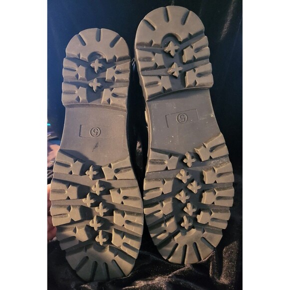 ASOS DESIGN Armour Chain Lace-up Ankle Boots Black US Size 5 - Picture 2 of 7